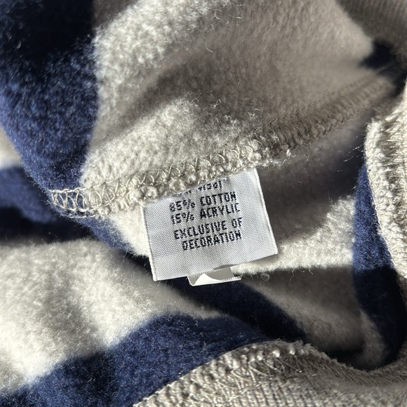 Polo by Ralph Lauren Button-Up Striped Heavyweight Hoodie - XL - Gray & Blue - Picture 8 of 8